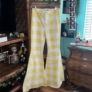 Plaid Free people bell bottoms